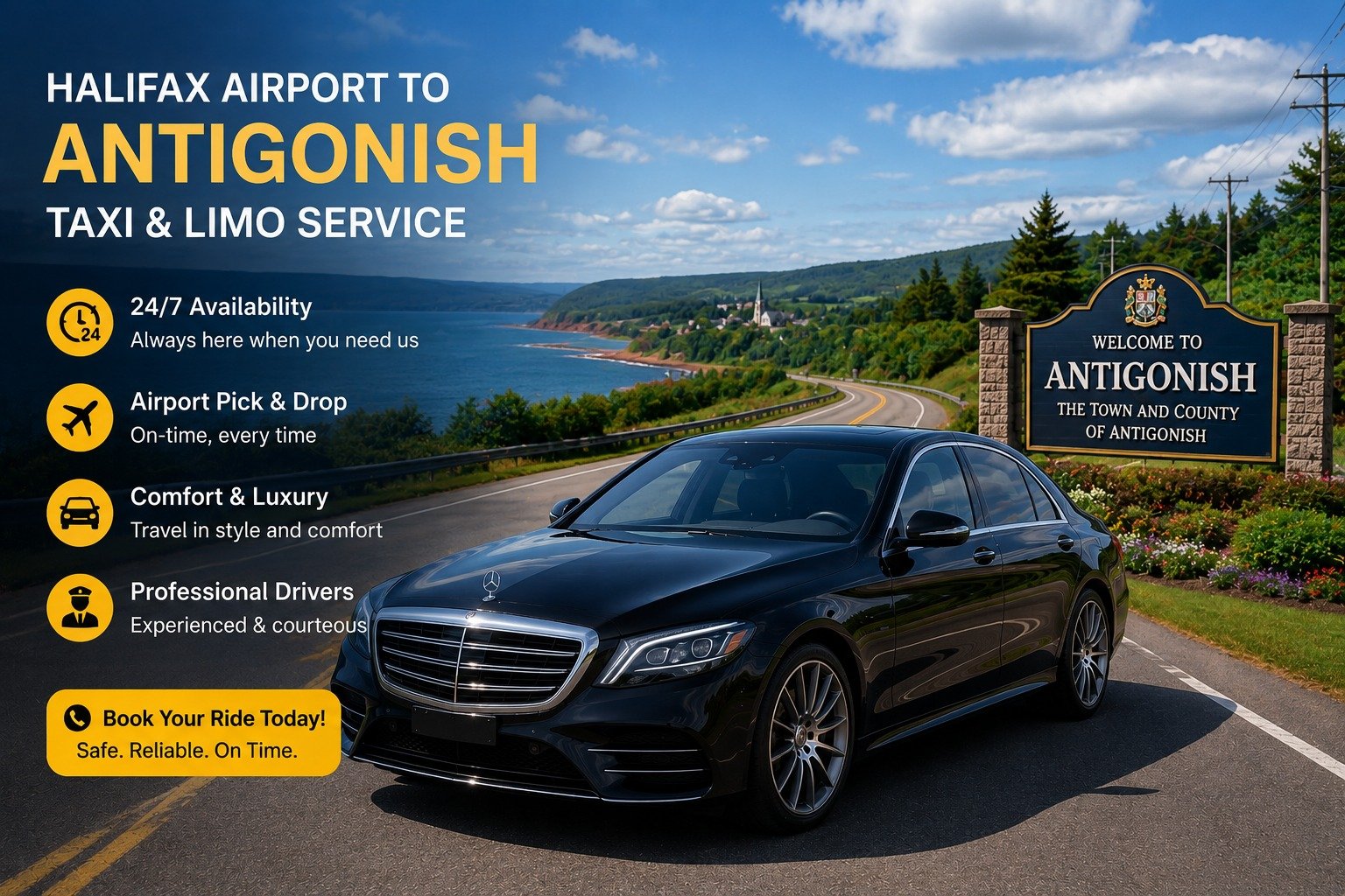 Halifax Airport to Antigonish Taxi Limo